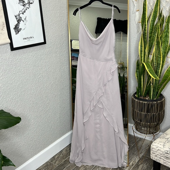 HOUSE OF CB 'Alexandria' Grey Floaty Maxi Dress - Picture 7 of 11